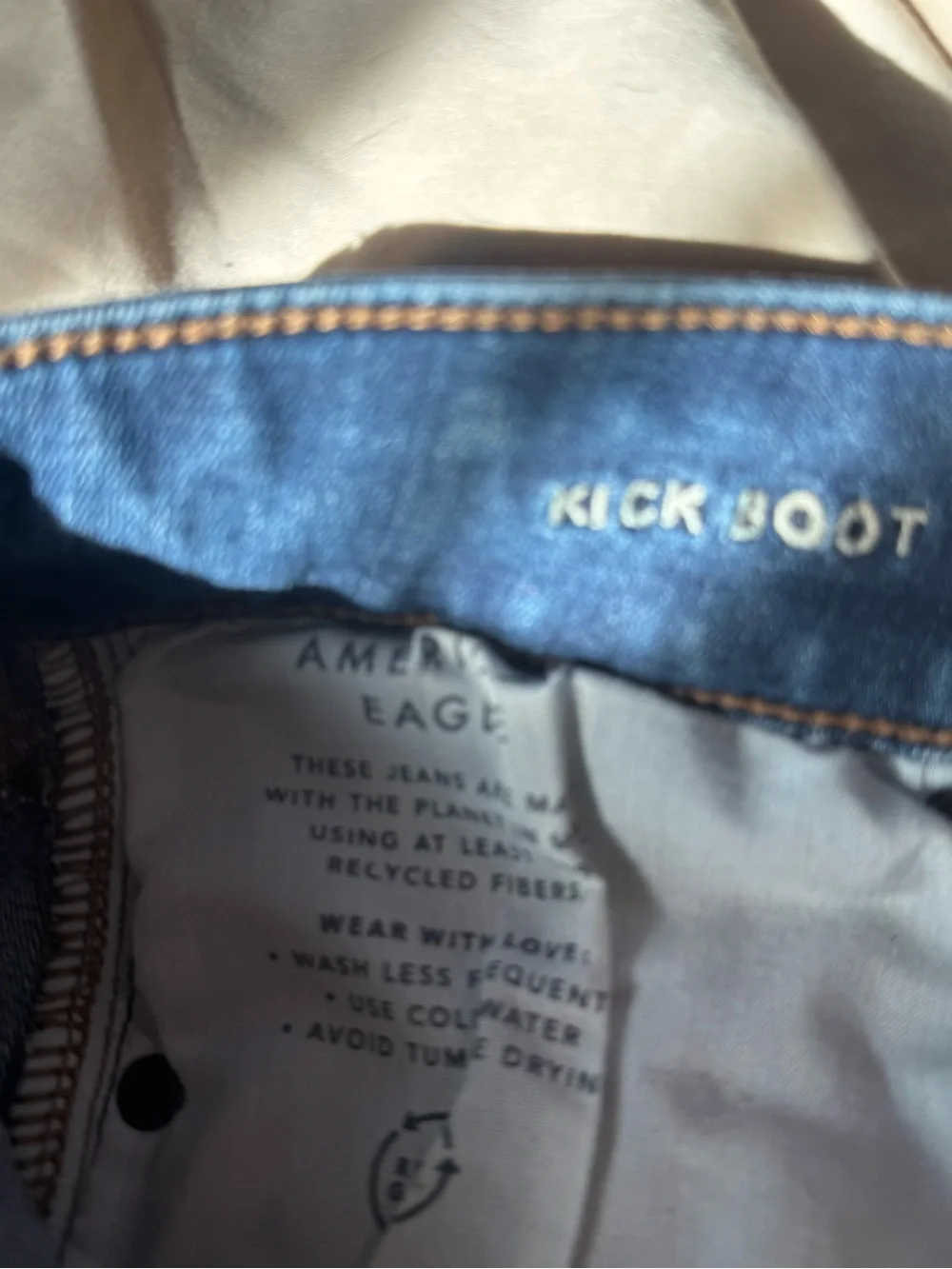 American Eagle Dark Blue Women's Low Rise Kick Boot Stretch Flare Jeans